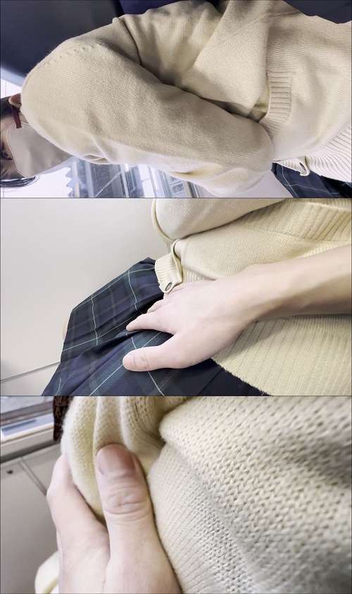 FC2-PPV-4343427 電車お触り22 大人しい制服ちゃんの隣をキープして身体を触りまくりました！***szzoqzjxn ！巨乳をもみもみしまくりです笑 Sample 1