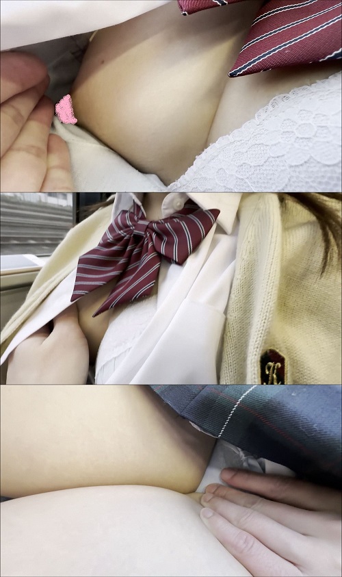 FC2-PPV-4343427 電車お触り22 大人しい制服ちゃんの隣をキープして身体を触りまくりました！***szzoqzjxn ！巨乳をもみもみしまくりです笑 Sample 4