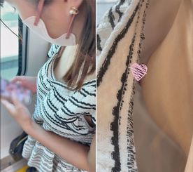 FC2-PPV-4760868 [電車胸チラ]K-POPアイドルのような露出多めの服を着たZ世代さん、おっぱいの先端まで見えてましたよ！