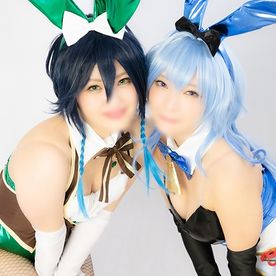 FC2-PPV-4841685 バイト先の先輩後輩でコスプレオフ会参戦！！エロに貪欲な低身長ちっぱいレイヤー♀２人バニーのМ男責め動画